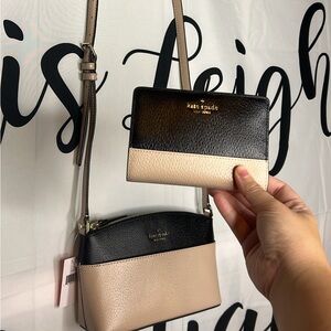 kate spade neutral colored purse/wallet combo